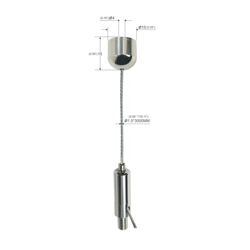 Stainless Steel Wire Cable With Gripper for Light Hanging System LED Hanging Sling