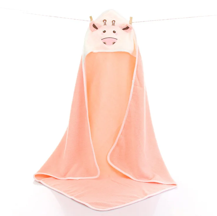 Custom 100% cotton hooded baby bath towel poncho kids