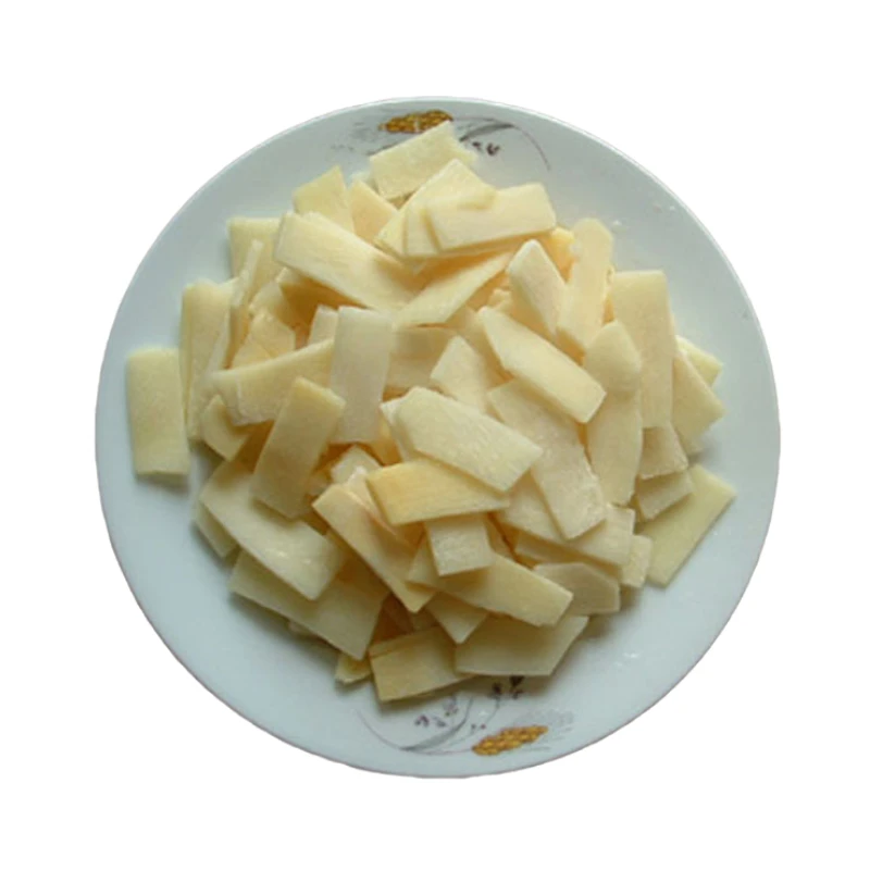 Новые бамбуковые полоски, свежие натуральные консервированные бамбуковые съёмки, нарезанные