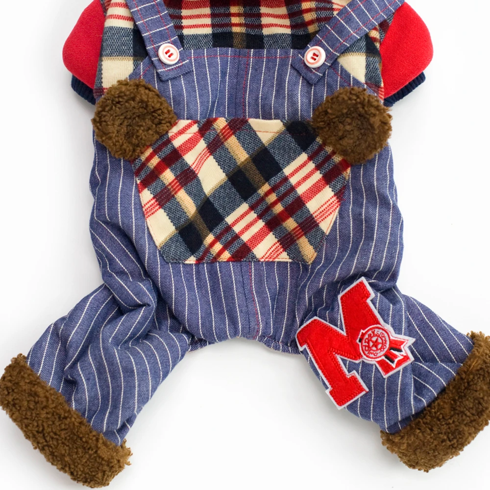 Superpets wholesale pet clothes warm soft grid pattern pet dog hoodies jacket winter cloth