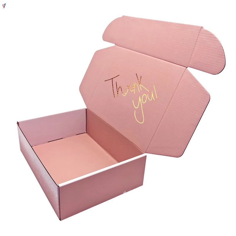 Custom Logo Cardboard Cartons Shipping Mailer Box Pink Cosmetic Set Cosmetics Mailing Skin Care Corrugated Packaging Boxes