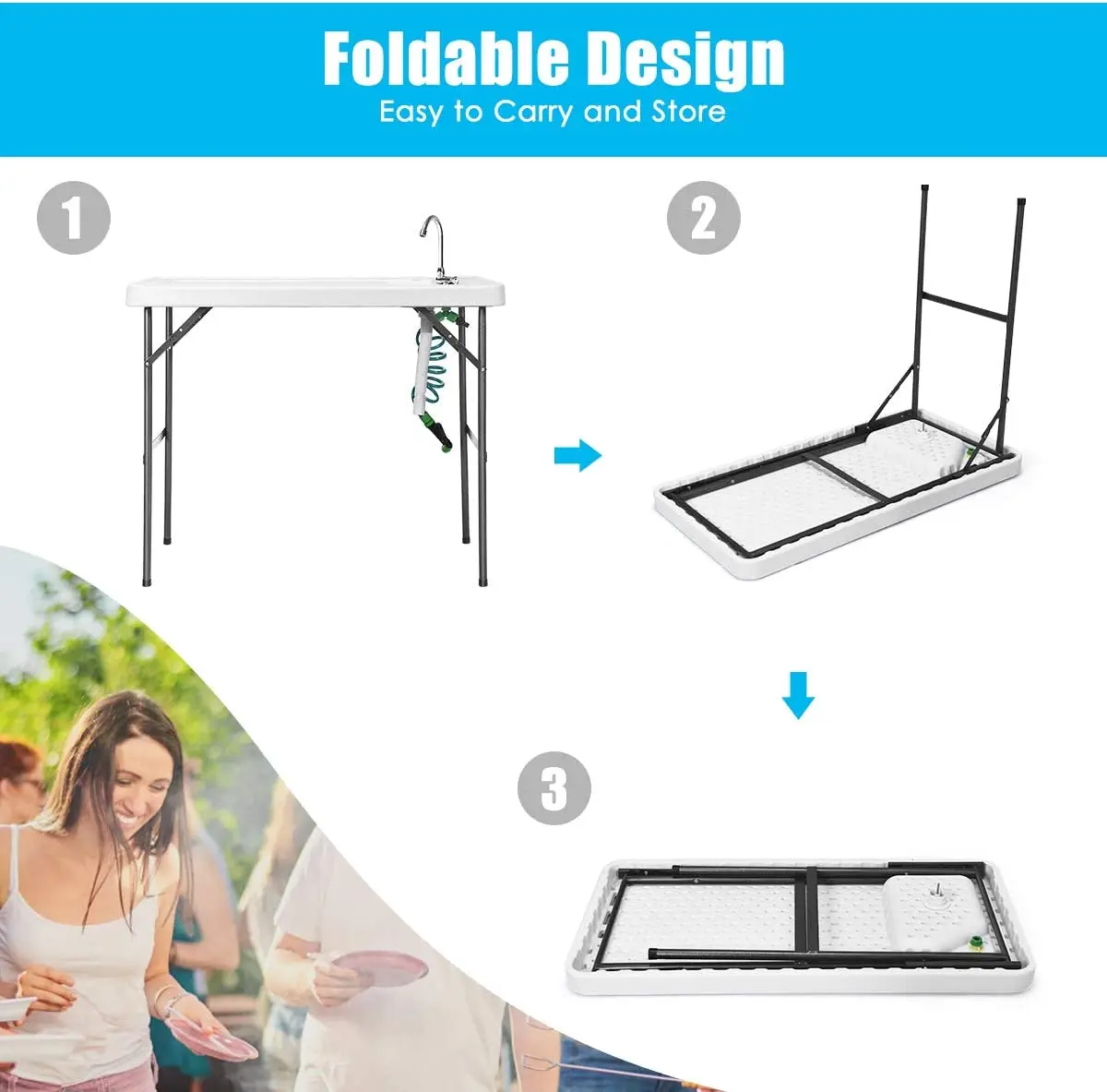 Fillet Table For Fish Cleaning on lawn