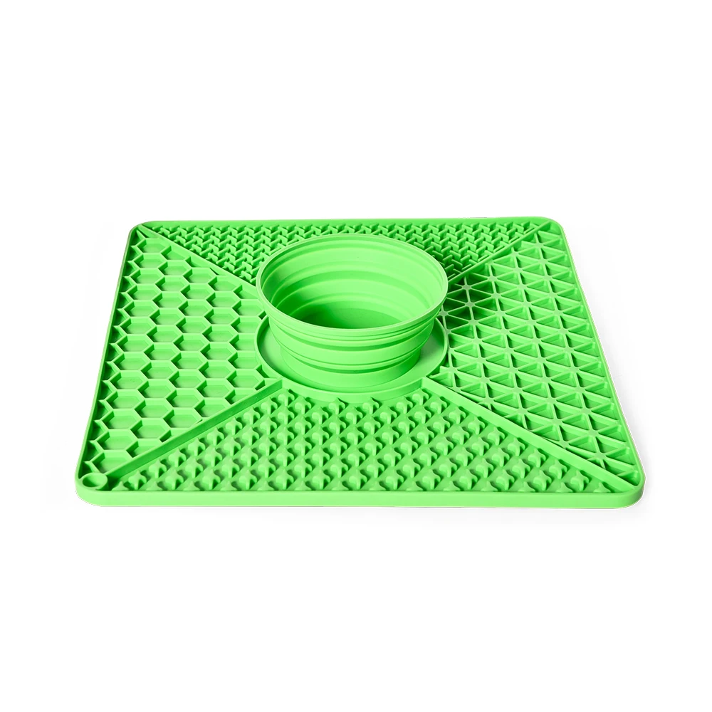 Factory Customize 4 In 1 Pet Slow Feeder Silicone Lick Mat Pet Dog Lick Mat