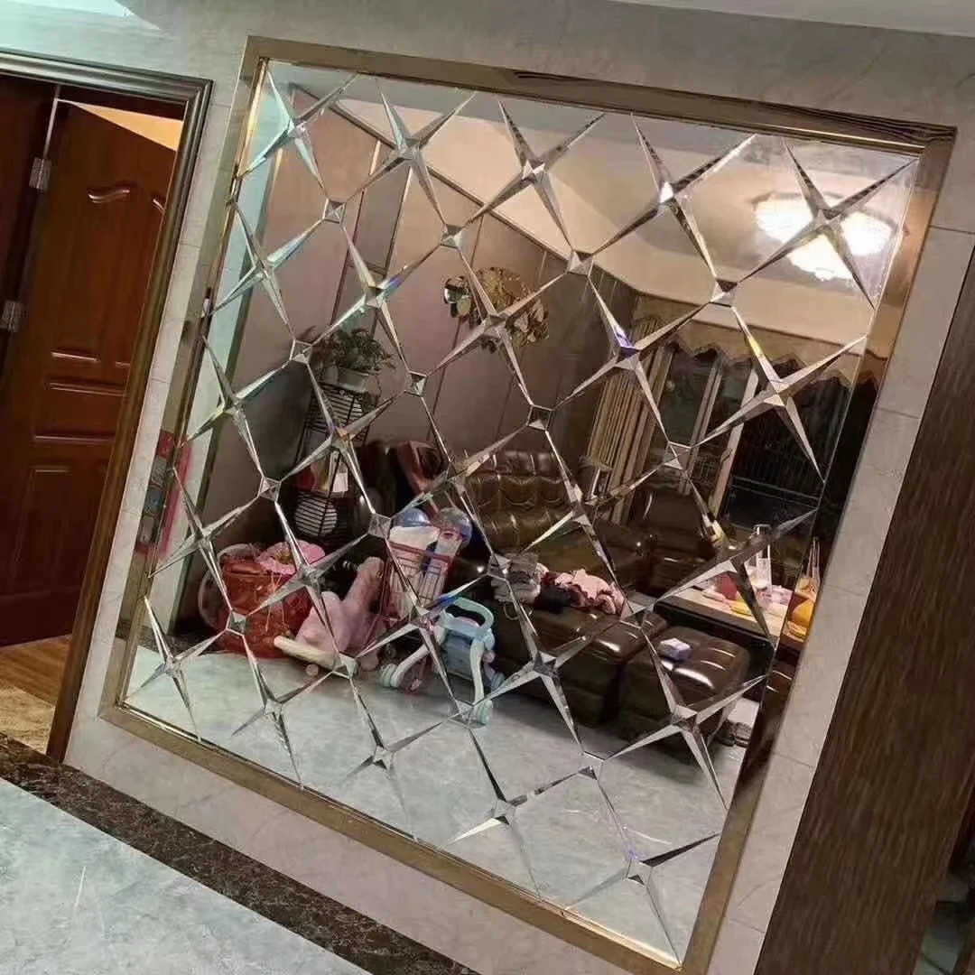 BETTER Crystal Glass Mosaic Tile Beveled Adhesive Glass Mirror Mosaic Tile For Decorative Diamond Spell Mirror Wall Mirror