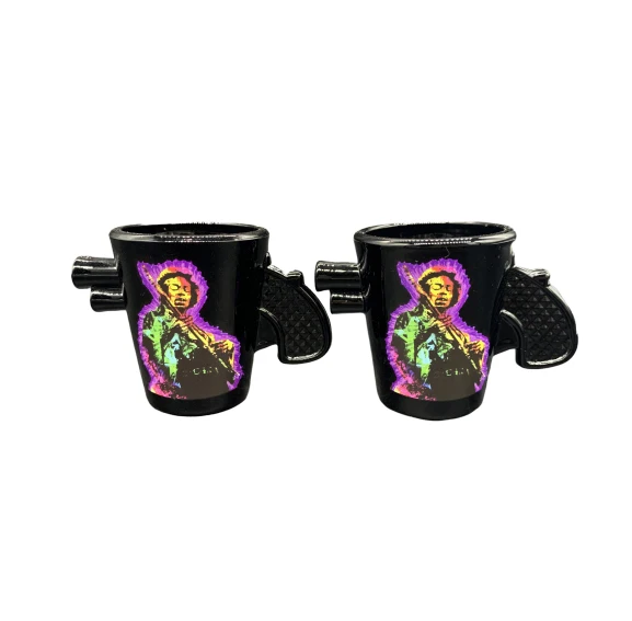 hot sale model fashion gun engraved ceramic vodka shot glass CRAFTS