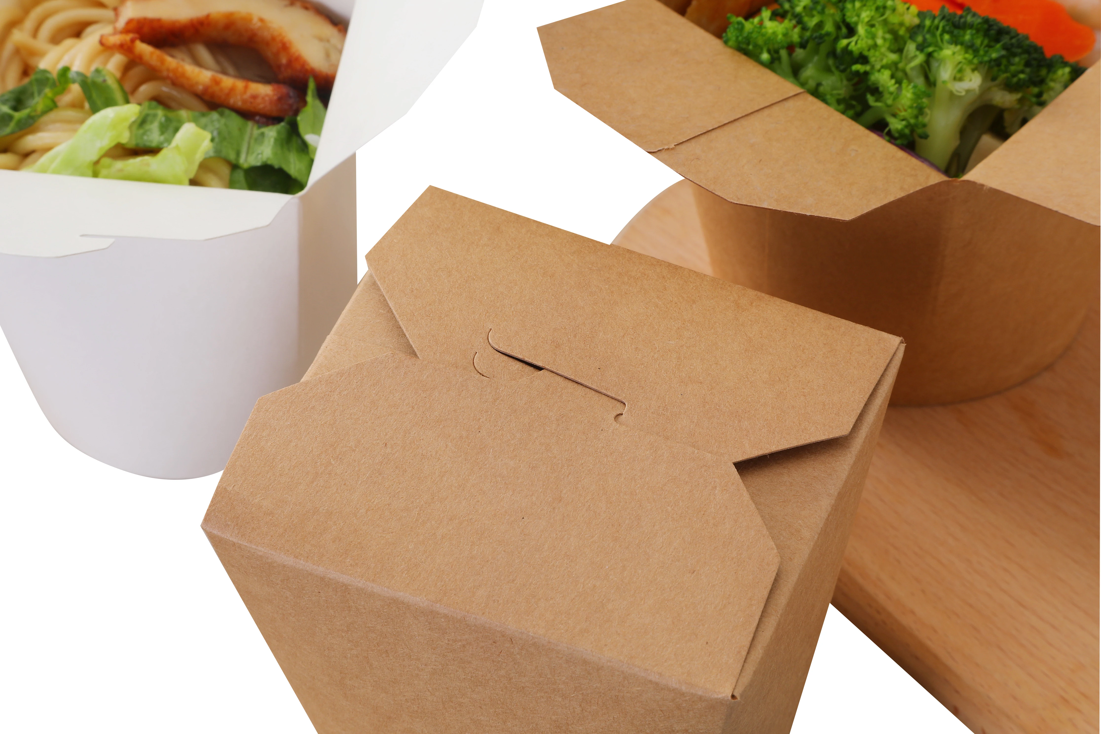 Custom Disposable Takeaway Togo Container Food Grade Restaurant Noodle Salad Packaging Box Take Out Containers
