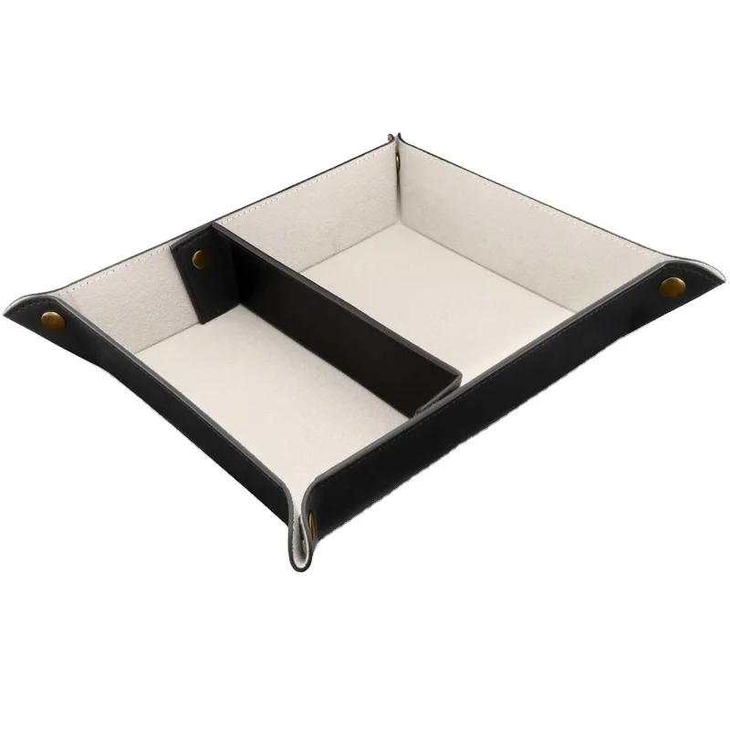 Amazon top sale Small Size Valet tray, PU Leather, Catchall, Men Women Jewelry Key, Desk Storage Plate for Phone Wallet