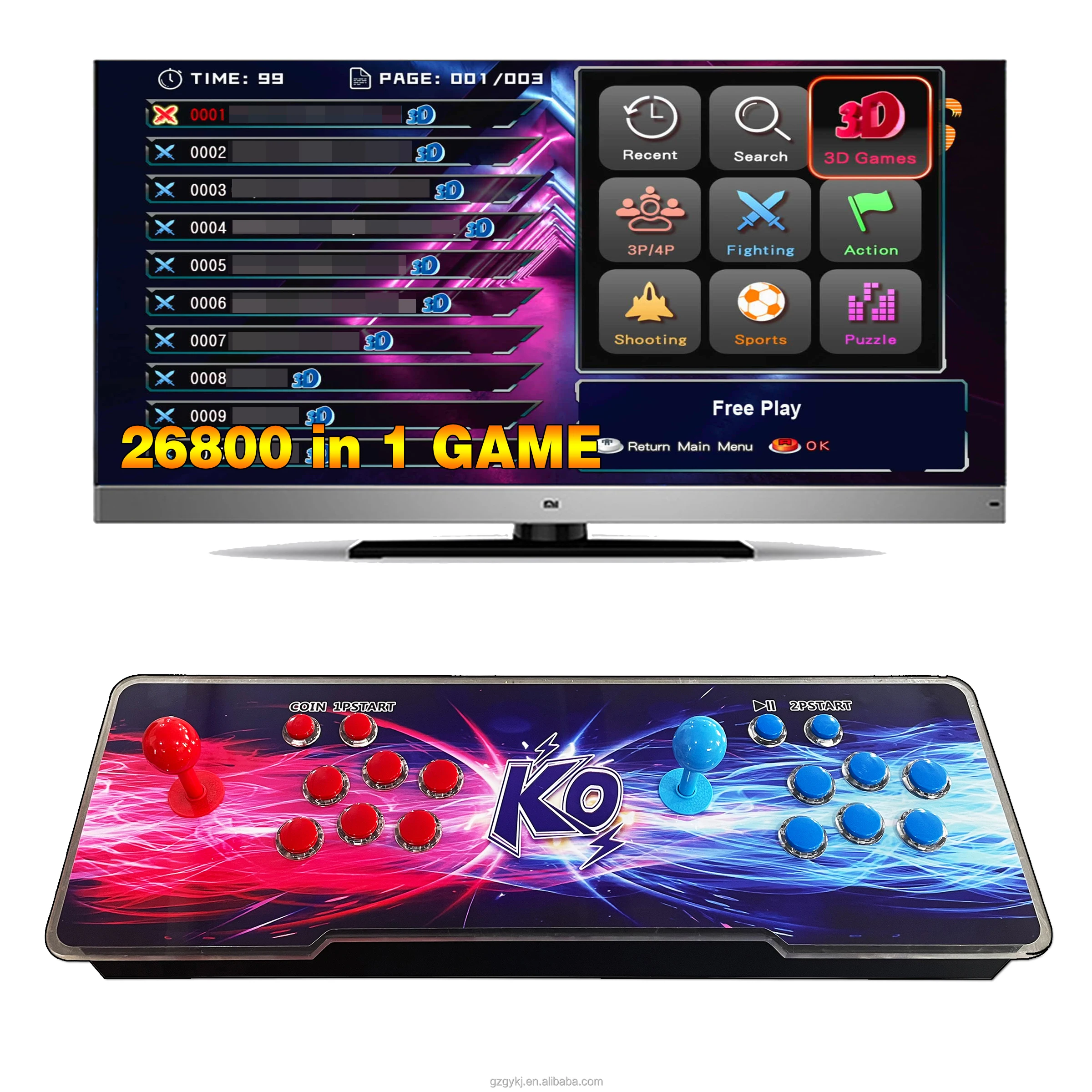 Hot sale Pandora Box 26800 game set game machine 2 players retro electronic box e-sports game machine