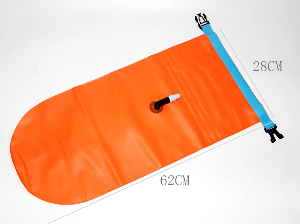 Swim Buoy Waterproof Dry Bag Swim Safety Float Keep Gear Dry for Open Water Boating Kayaking Orange Swimming Buoy