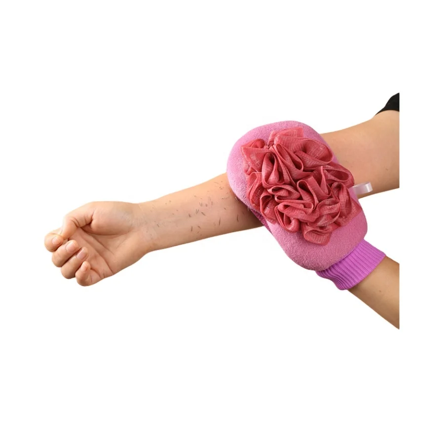2024 New Trend Products Exfoliating Gloves Manufacturers Custom Eco-Friendly Silk Exfoliation Mitt Glove Bath Product