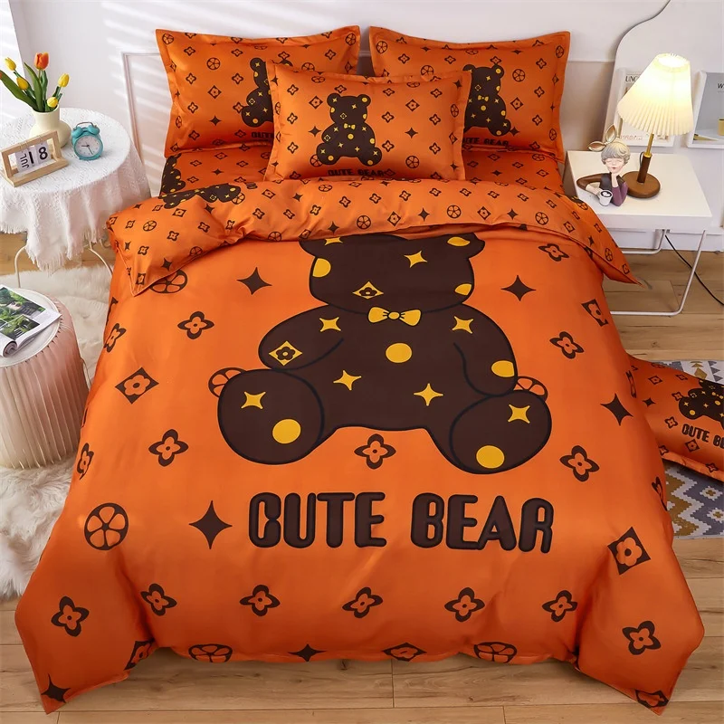 Cute Bed Cover Anime Cartoon Pattern-K Bedding Sets 3D Printed Lightweight Room Decor Sets for Kids Boys Girls