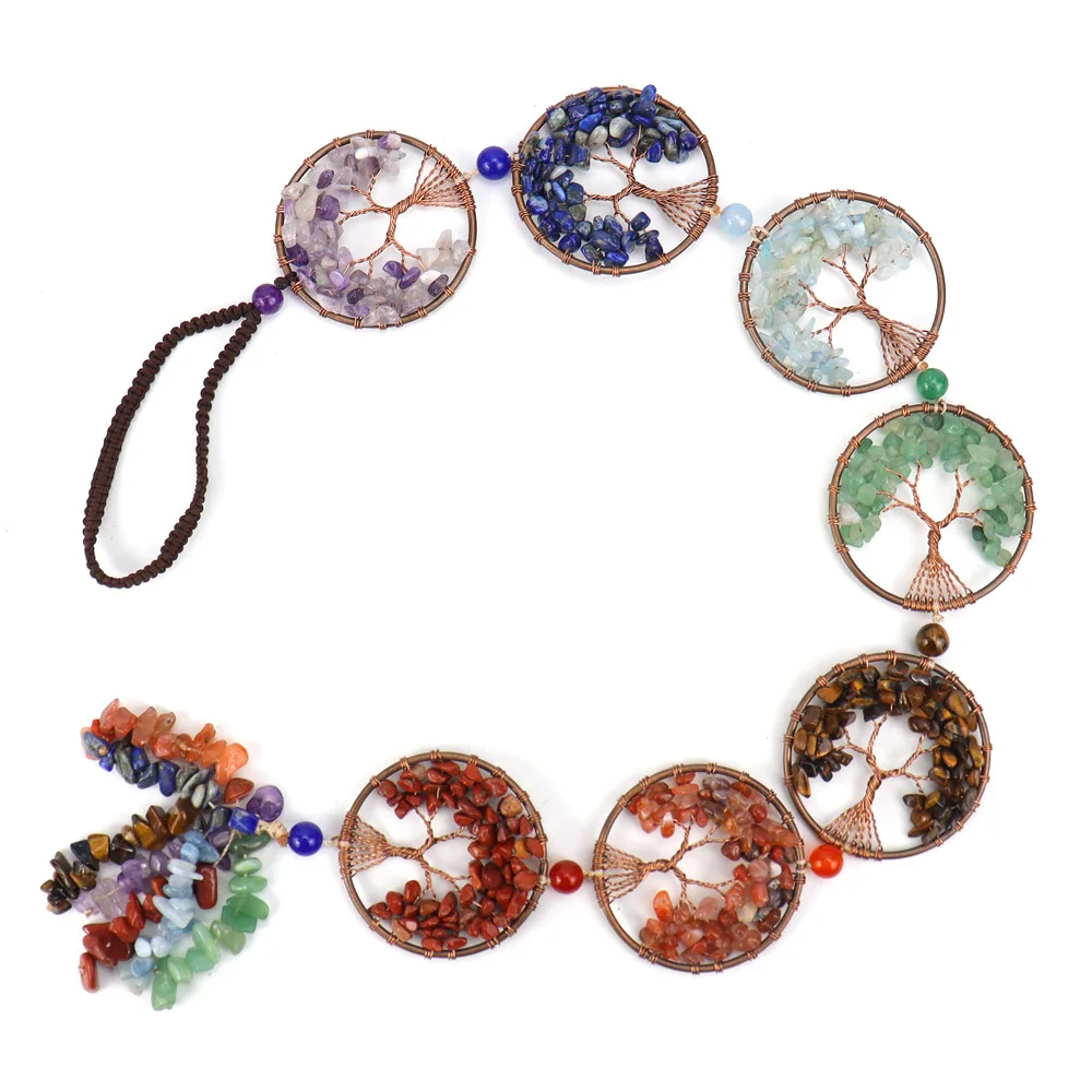 Handcrafted Tree of Life Dreamcatcher Wall Hanging Natural Crystal Healing Energy 7 Chakras