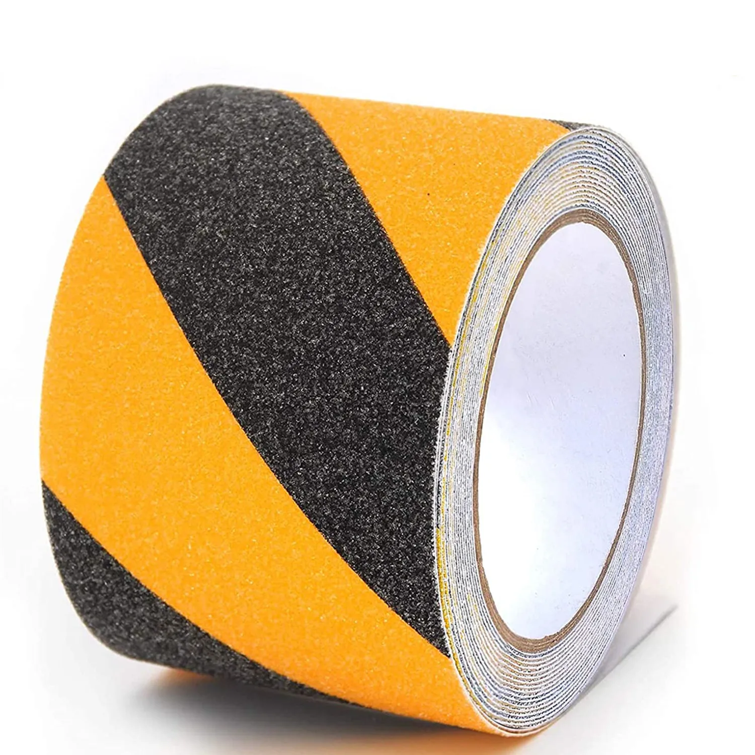 Easy tear Black & Yellow Striped Anti-slip Tape with Strong adhesion 10cm x10m Strong anti-skid performance