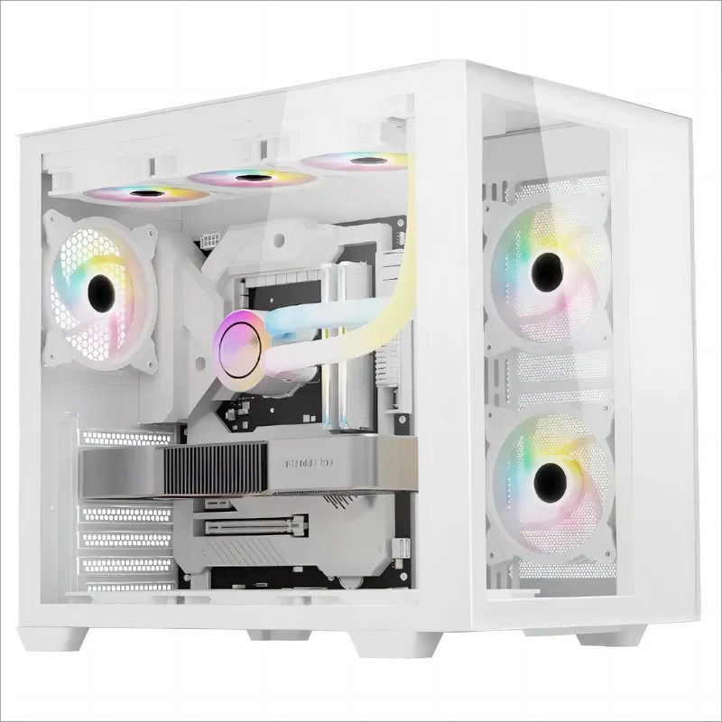 Low MOQ Cpu Cabinet Computer Cases & Towers Pc gaming Case LED ATX/ITX For Desktop With RGB Fan And Water Cooling