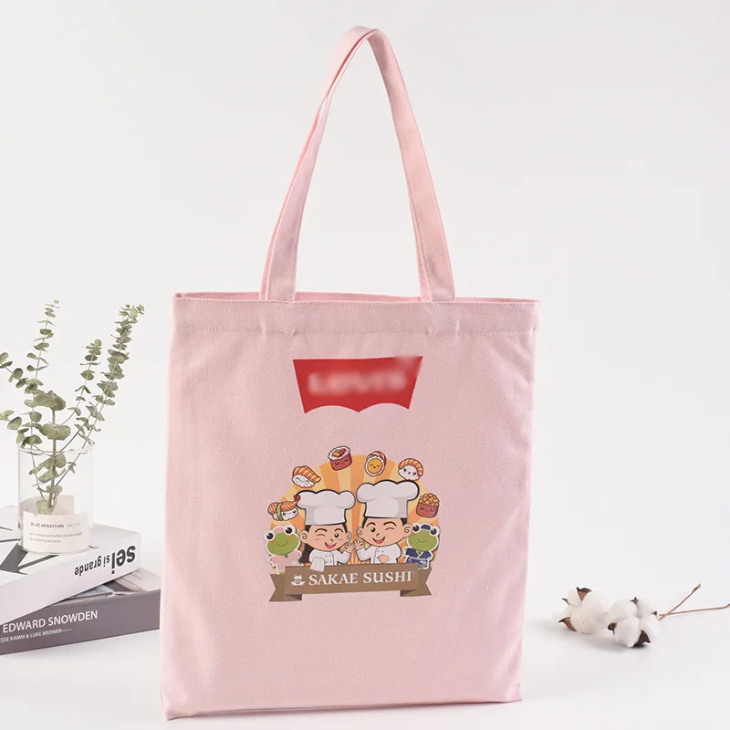 Eco Friendly Reusable Canvas Grocery Shopping Bag Canvas Tote Bags With Custom Printed Logo