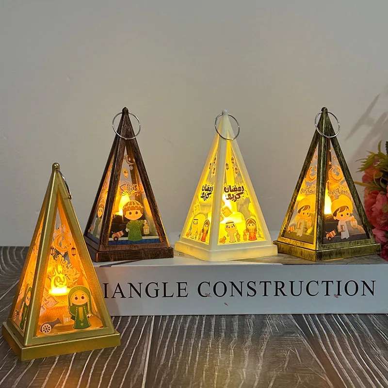 Middle East Eid Moon Decoration Ornaments Atmosphere Eid Mubarak Mini Led Wind Lamp Lantern Muslim Eid Mubarak Party Supplies