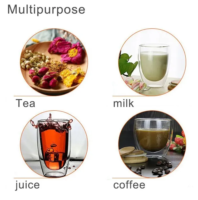 IKOO insulated borosilicate glassware tea cup mug double wall glass cups wholesale with logo