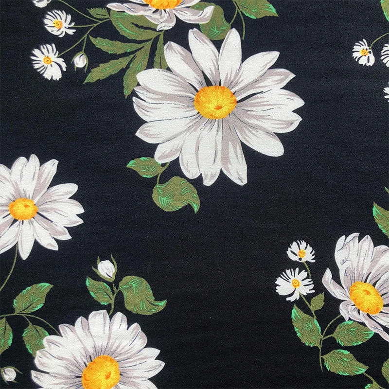 40*40 модная популярная вискозная ткань с принтом подсолнуха для женских тканей