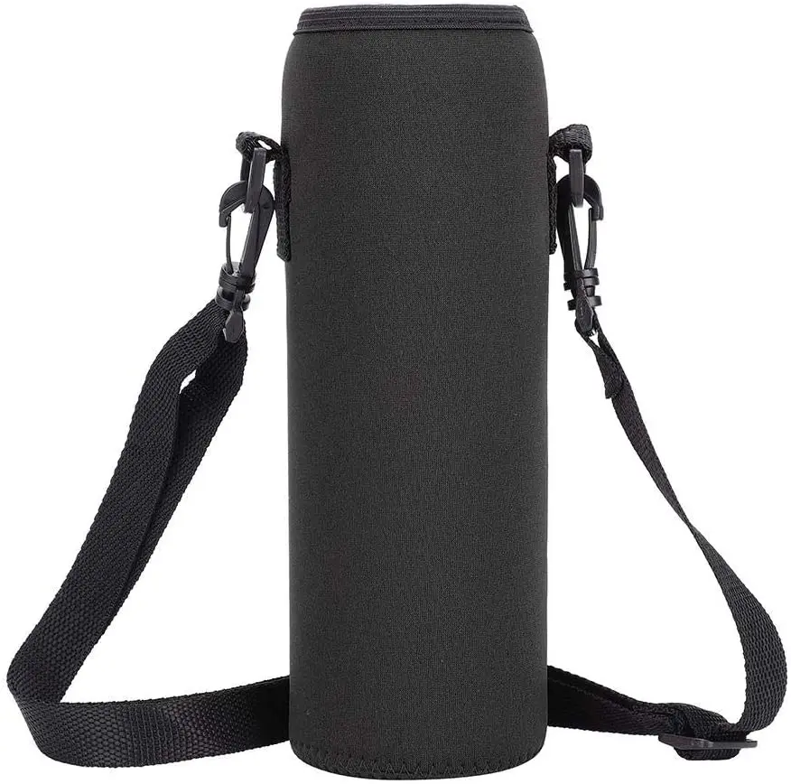 32 oz Neoprene Water Bottle Sleeve With Reminder Insulator 32oz Bottle Cover Holder Carrier with Shoulder Strap