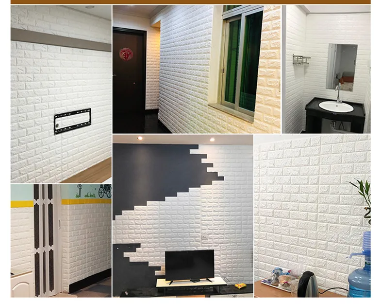Wall Mural Photo Wallpaper 3D 5*5 Cm Mirror Stickers Soundproof Brick 3D Wallpaper