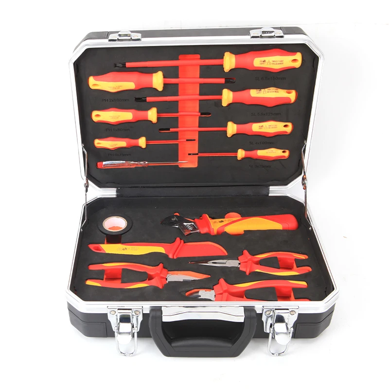 KAFUWELL H21099E Electrical Insulation Tools Electrical Tool Kit Carry Box Vde 14pcs