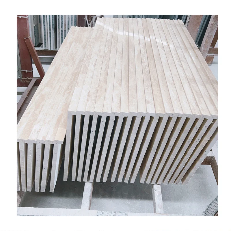 Graphic Design White Travertine  Modern Design Polished Custom Cut-to-Size 60*30cm Tiles exterior wall Hotels 1-Year Warranty