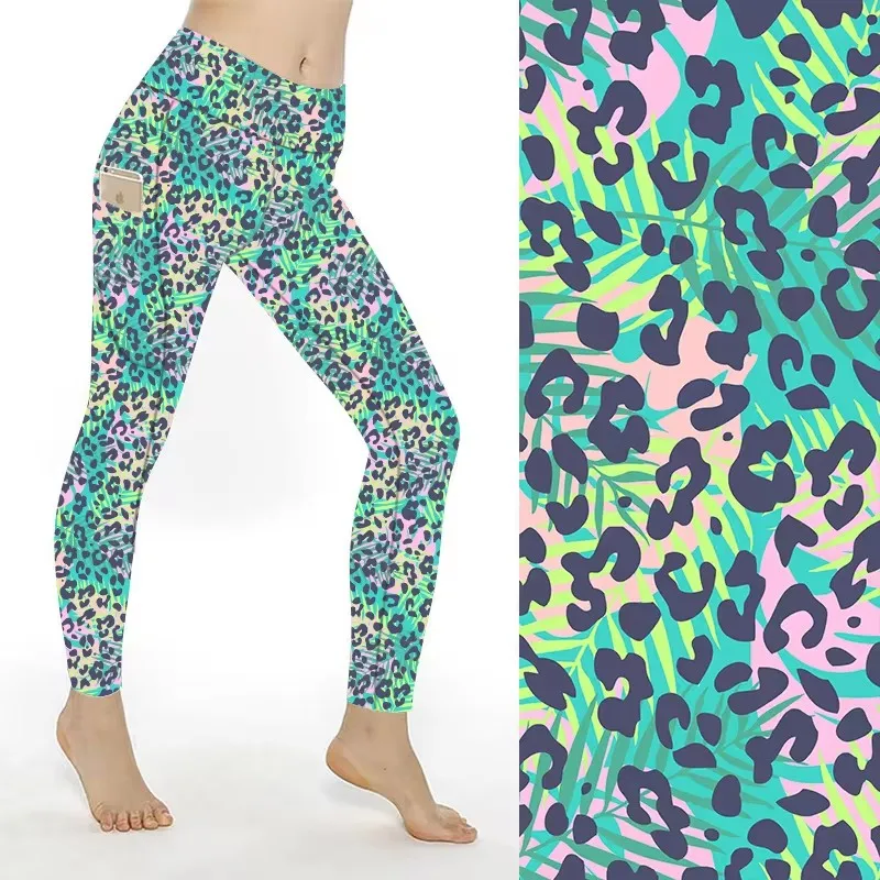 Buttery Soft Double Side Brushed Hybrid Rainbow Custom Skull Digital Printed High Waist Leggings With Pockets