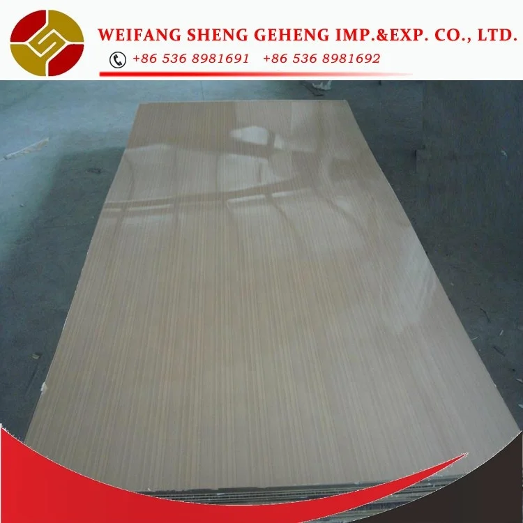 High gloss 18mm uv coated mdf board UV MDF board PET MDF for kitchen funiture decoration