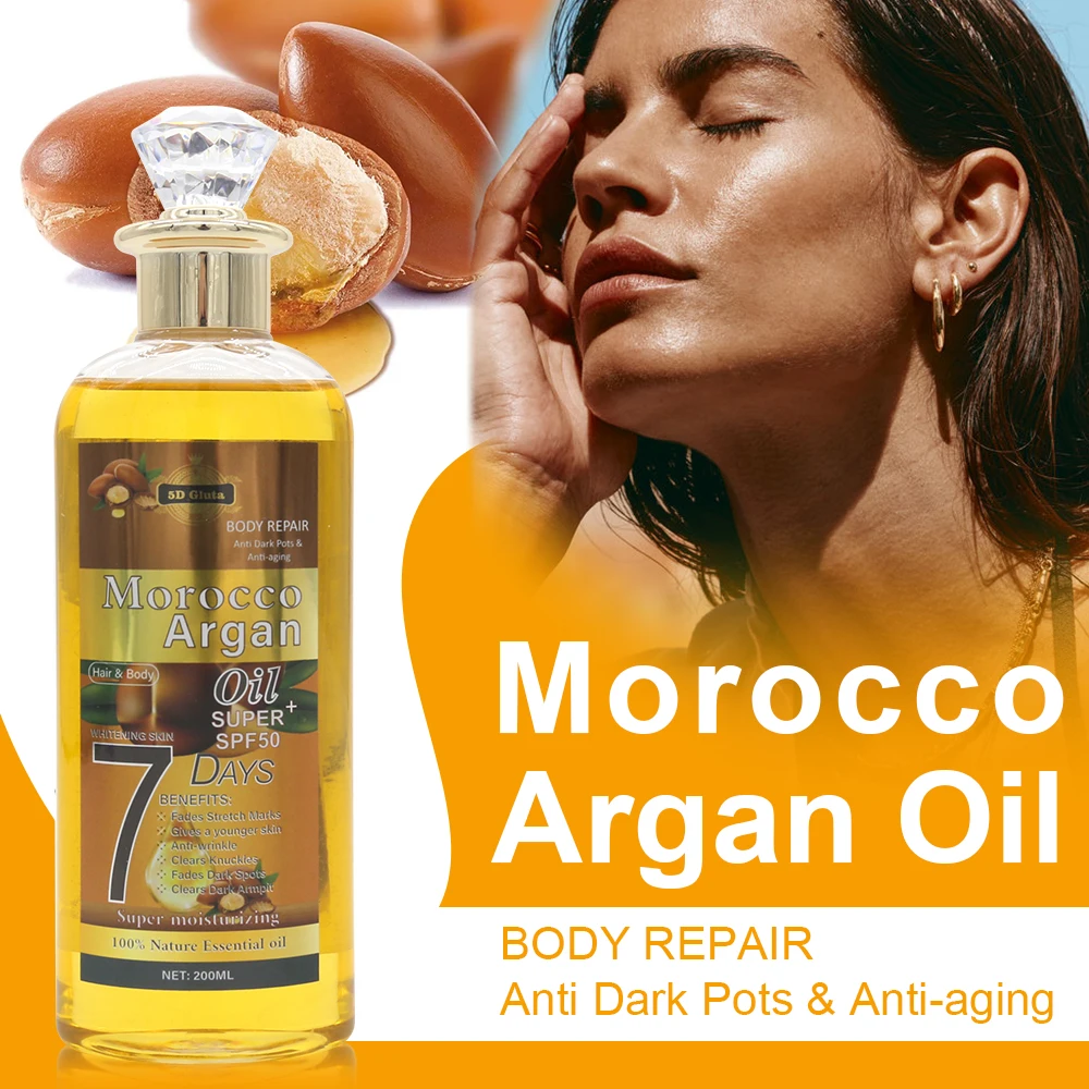 100% Nature Essential oil Cold Pressed Carrier Oil Moisturizing Fades Dark spots Face Skin Hair Growth Organic argan oil morocco