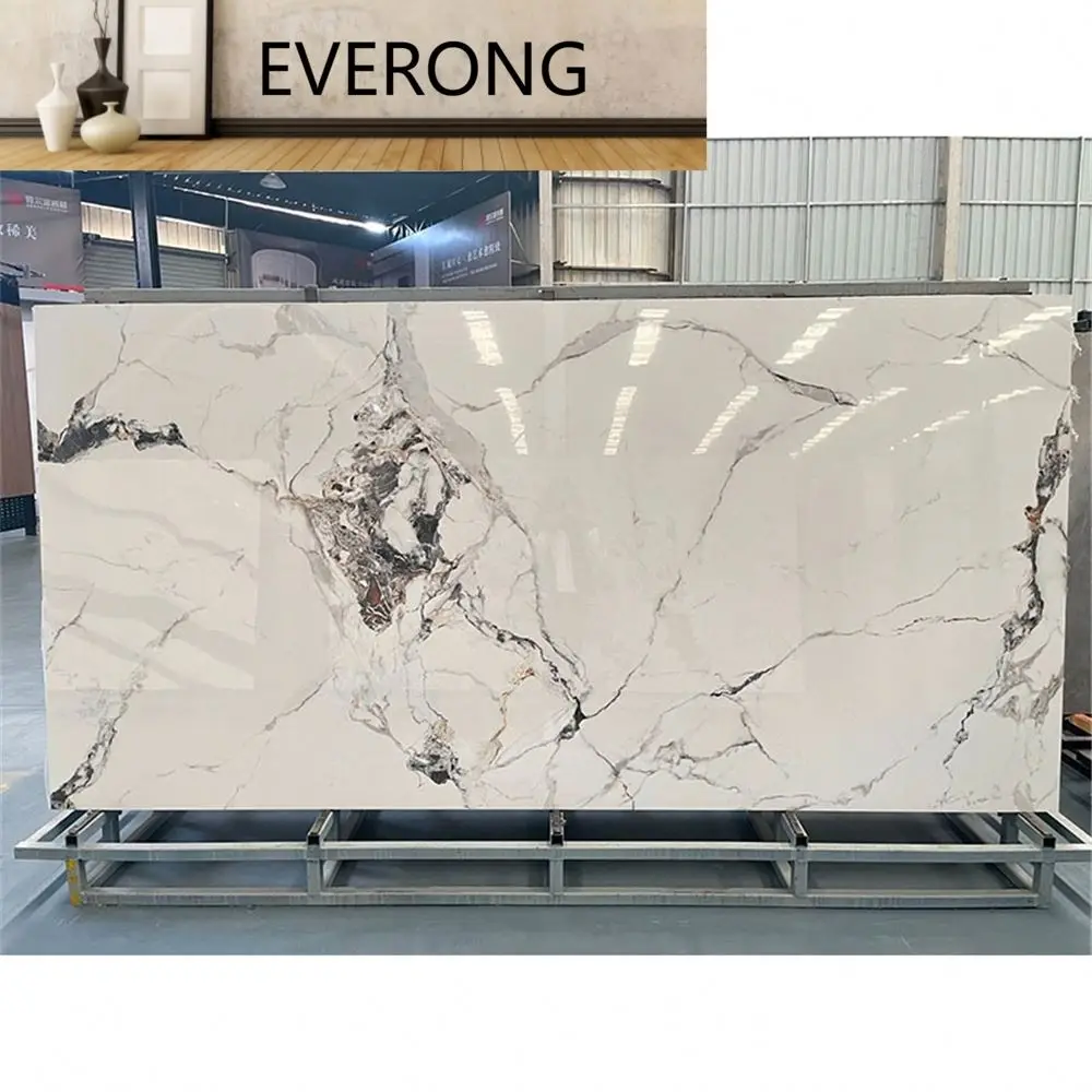 hot sale 3200*1600mm porcelain marble glossy sintered stone tile for background wall sintered stone tile