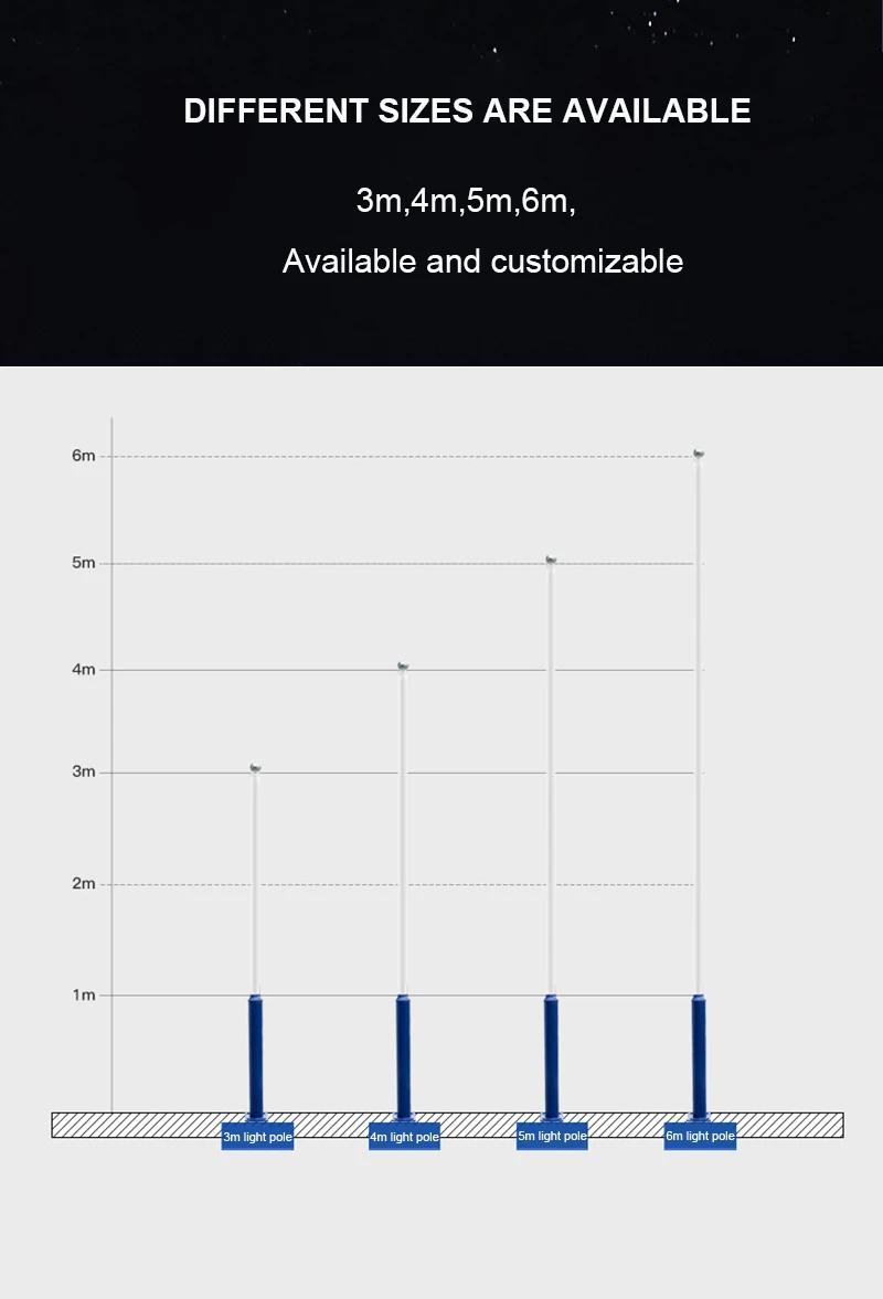 New Style White Outdoor Galvanized Street Light Pole 2.5m 3m 4m 5m 6m Cast Aluminum Street Light Pole