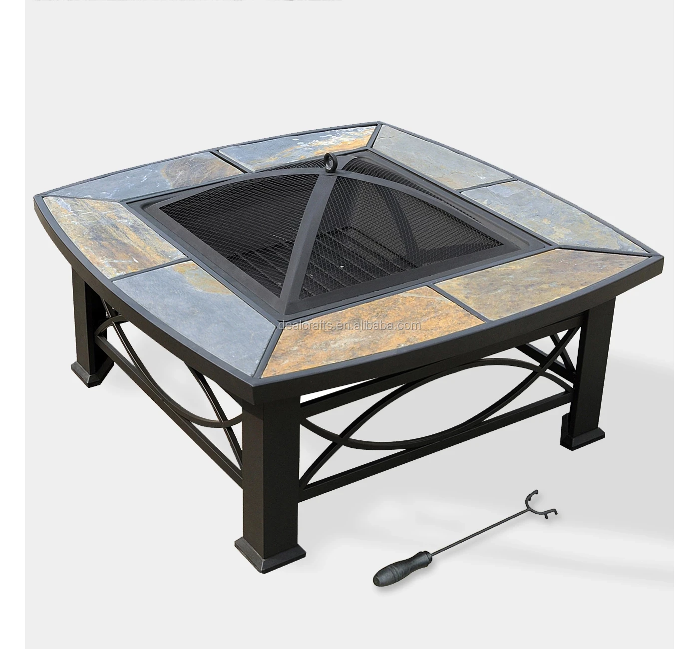 
Factory Price Outdoor Round Mosaic Top Metal BBQ Fire Pit Table For Garden Fireplace 