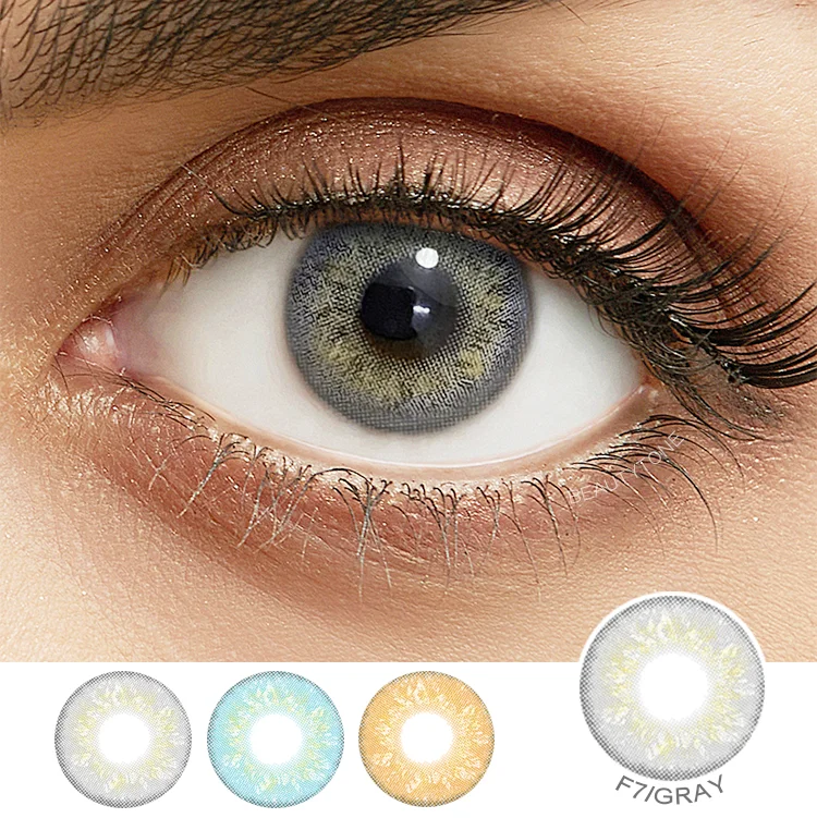 Foggy-2 Blue coloured lenses for dark eyes best quality soft eye lenses blue color contact lenses