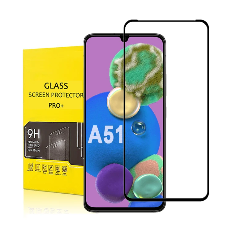 Европейская Популярная оптовая продажа защитная пленка без пузырьков 2.5D полное покрытие закаленное стекло Защита экрана для Samsung Galaxy A51