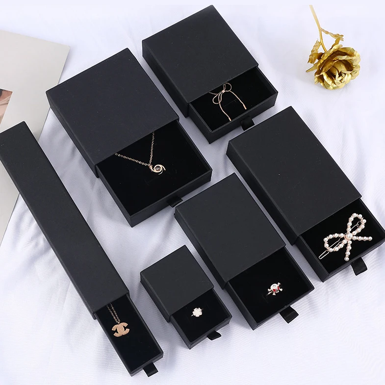 Xinxing Luxury Custom Personalized Logo Gift Jewellery Earring Bracelet Necklace Ring Slide Drawer Box Packaging Jewelry Boxes