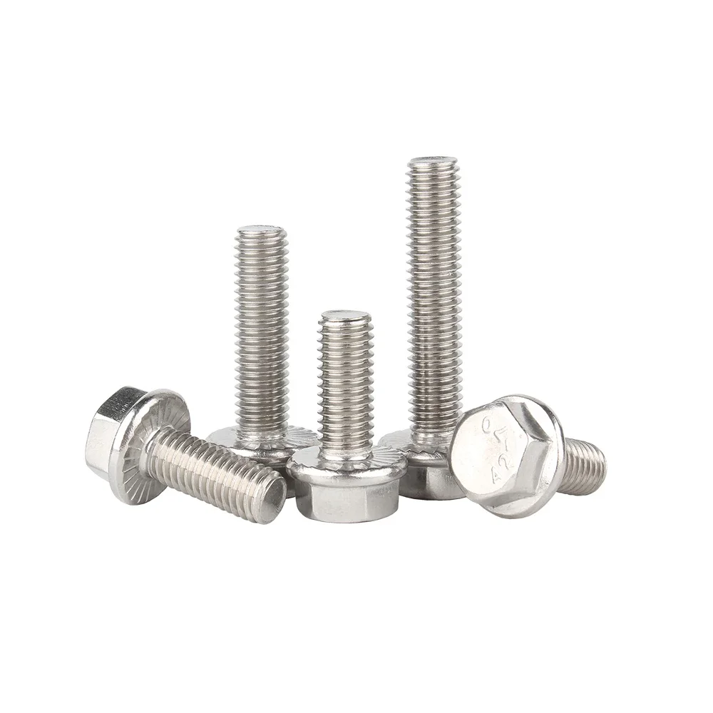 Factory Manufacture Hardware DIN6921Hexagon Flange Bolt Stainless Steel 314 3172 825 Serrated Hexagon Head Flange Bolt
