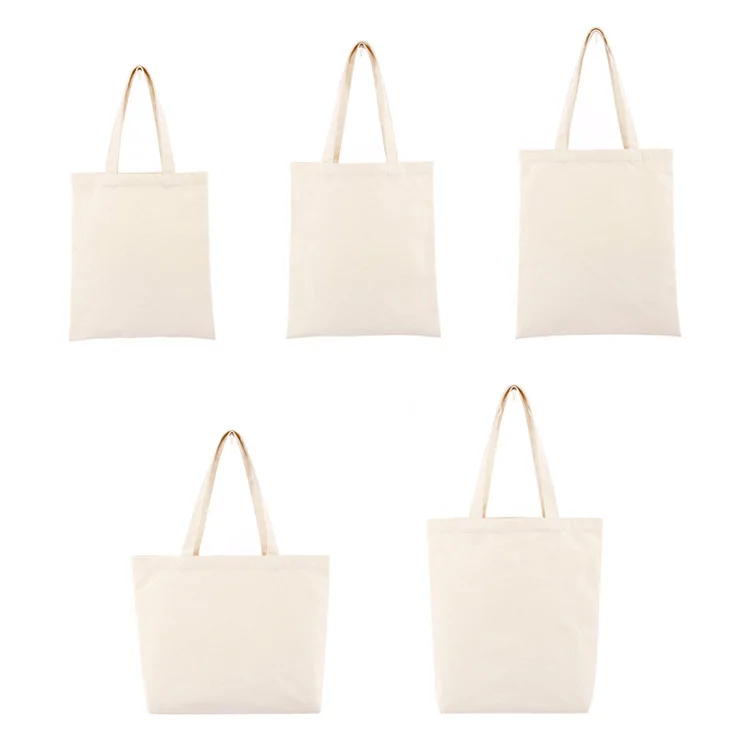 Organic Cotton Reusable Custom Printed White Foldable Tote Canvas Cotton Shopping Bags