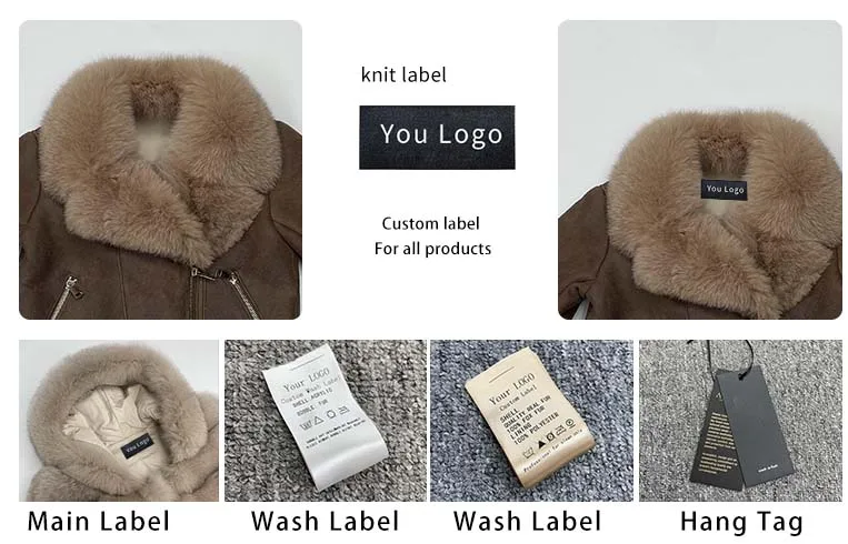 Y2K Model Street Womens Luxury Big Fur Collar Double-faced Leather Fur Jacket
