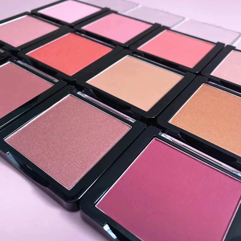 New Wholesale Make Your Own Brand Vegan Blush Pallets 12 Colors Makeup Powder Single Blush Palette Private Label