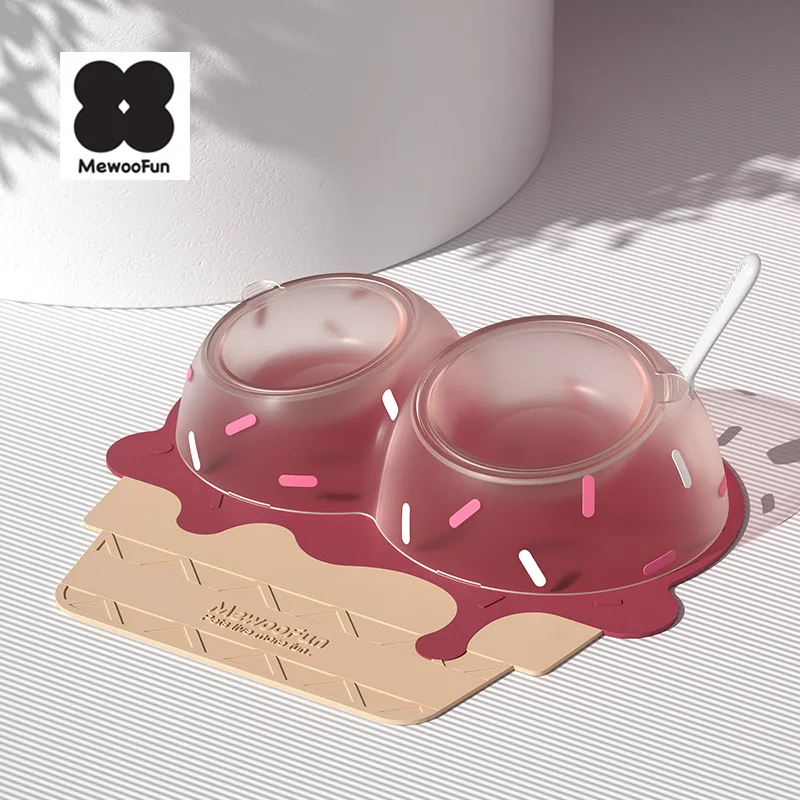 MewooFun Hot Sale Cute Cat Feeding Bowls Pink Cat Water Food Bowl for Cat Dog Pet