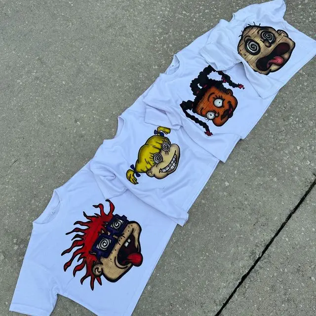 Stylish Cotton T-shirts Cropped Custom Logo Print Pattern Tshirt camiseta de algodon Oversized Cartoon photo Garphic T shirt men