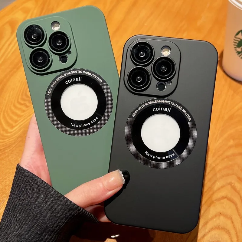 Anti-fall Skin Feel PC Logo Cut Phone Cases for iphone 14 pro max Hot Sales Magnetic Cell Phone Cases