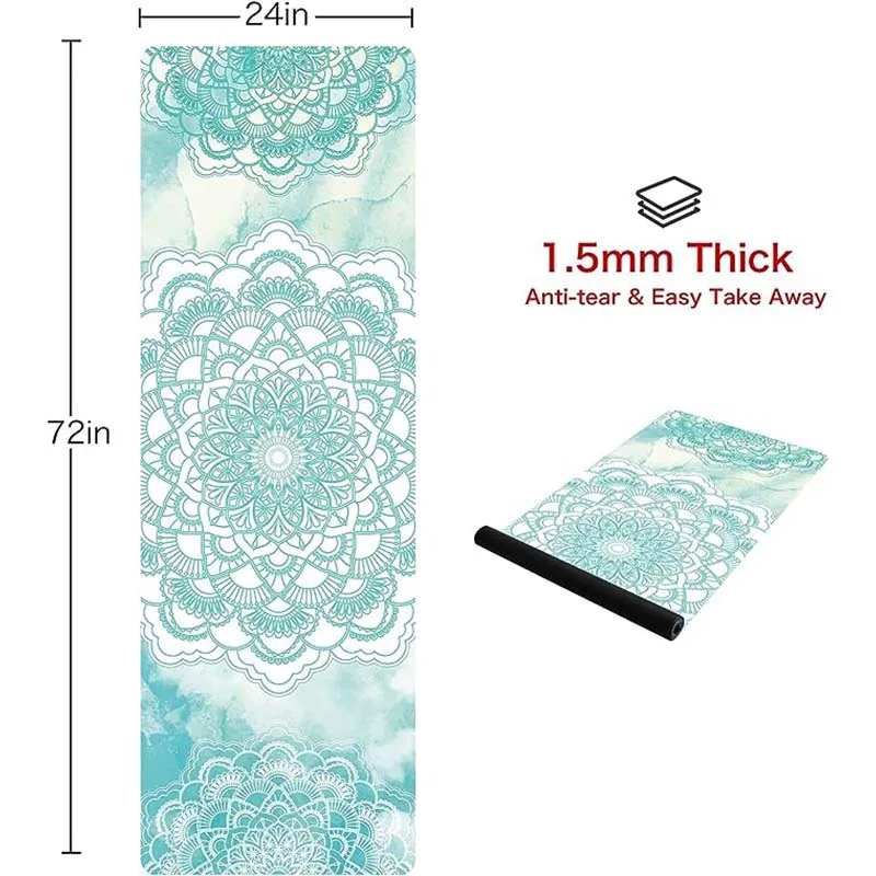 non slip eco friendly 2 person uk floral small circle fold industry wholesale price rubber suede round yoga mat