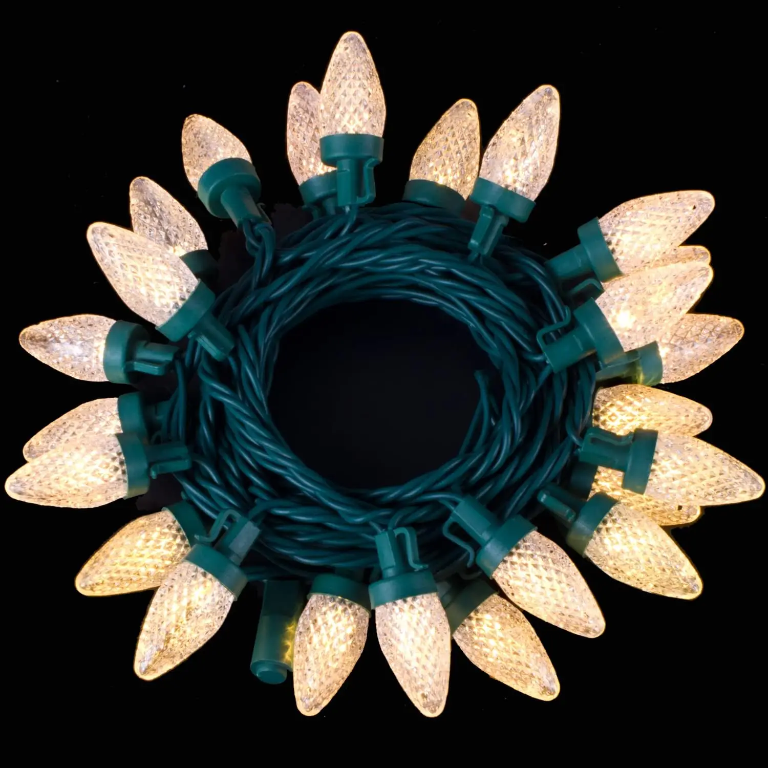 UL  C7 LED Warm White Faceted Christmas Mini Light Christmas tree lights