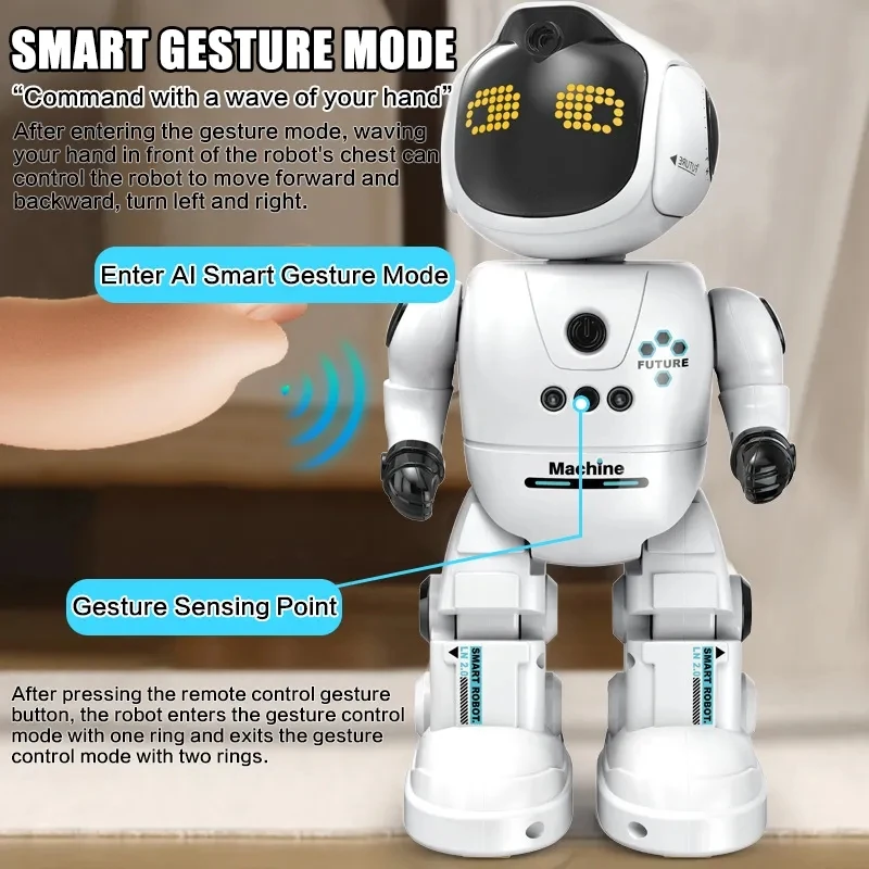 Kyk New Product Gesture Sensing Interactive Smart RC Robot Toy Rechargeable Programmable Remote Control Robot Toys With Walking