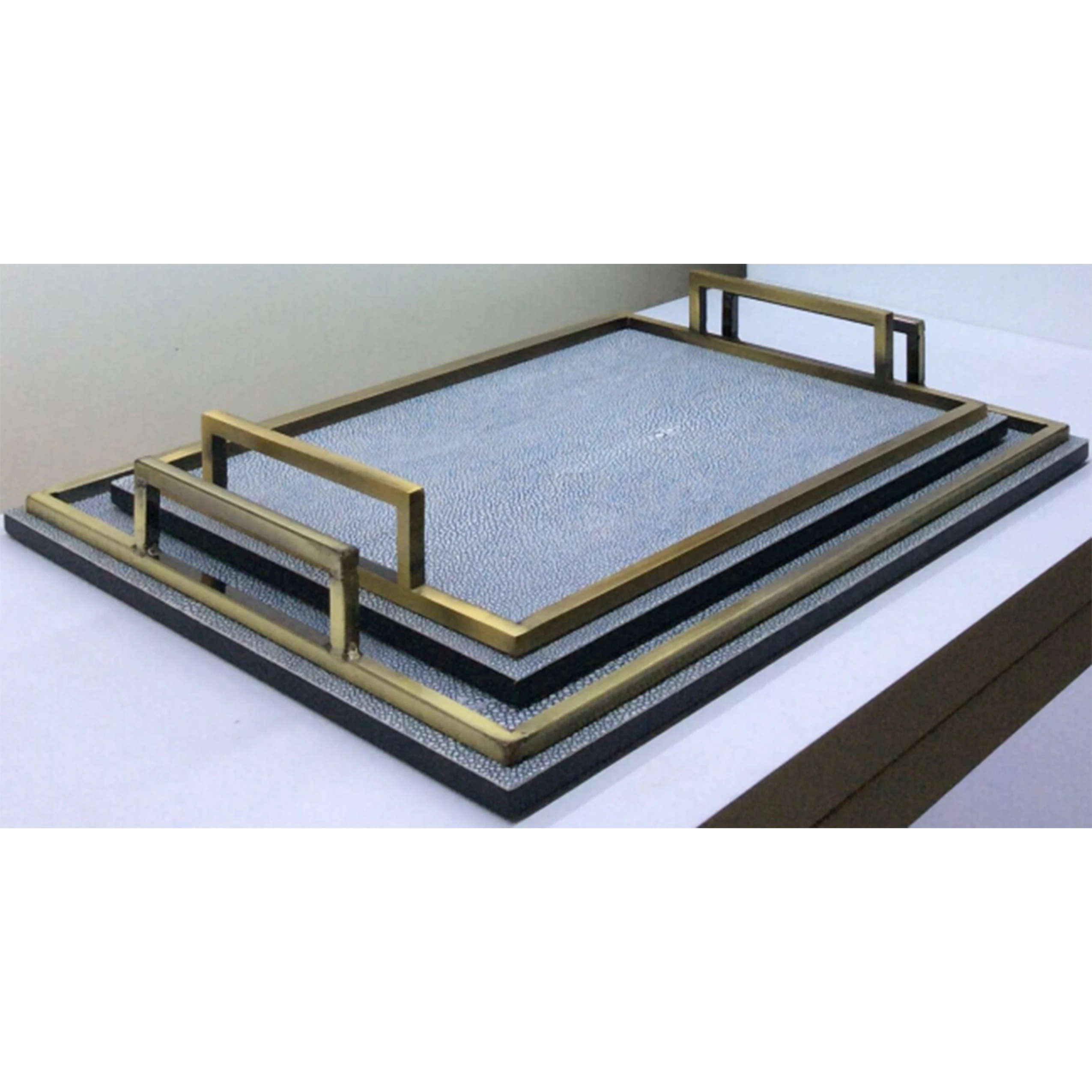 Handmade Breakfast Eco-friendly leather decor organization high quality tray wine glass new year candy snack decoration trays