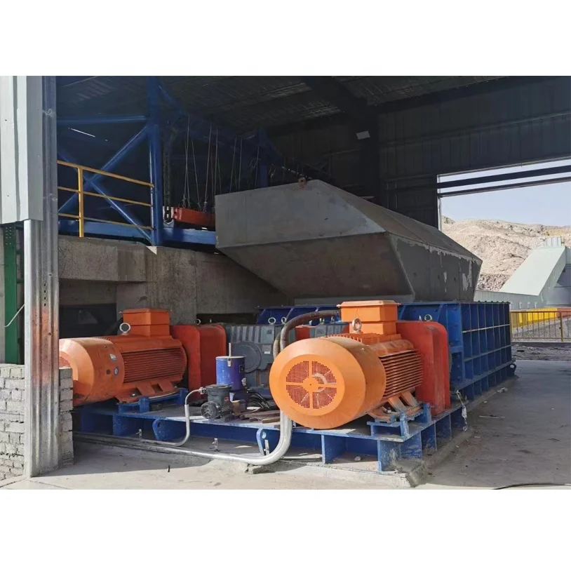 Secondary limestone double roller crusher twin shaft sizer for limestone quarry