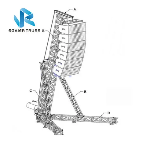 High Quality Customized Square Stage Truss Shape  Aluminium Speaker Lift Truss System For Sale