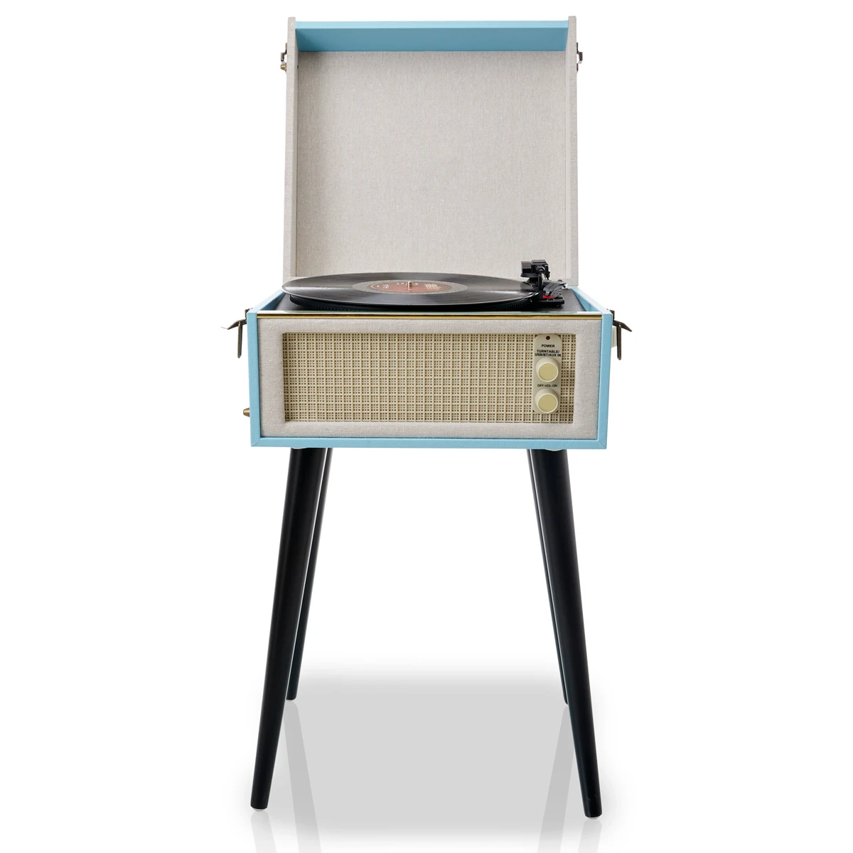 Auto-Return Arm Record player 4 legs Stand Sterling Portable Turntable with Aux-In AUX OUT USB RECORD