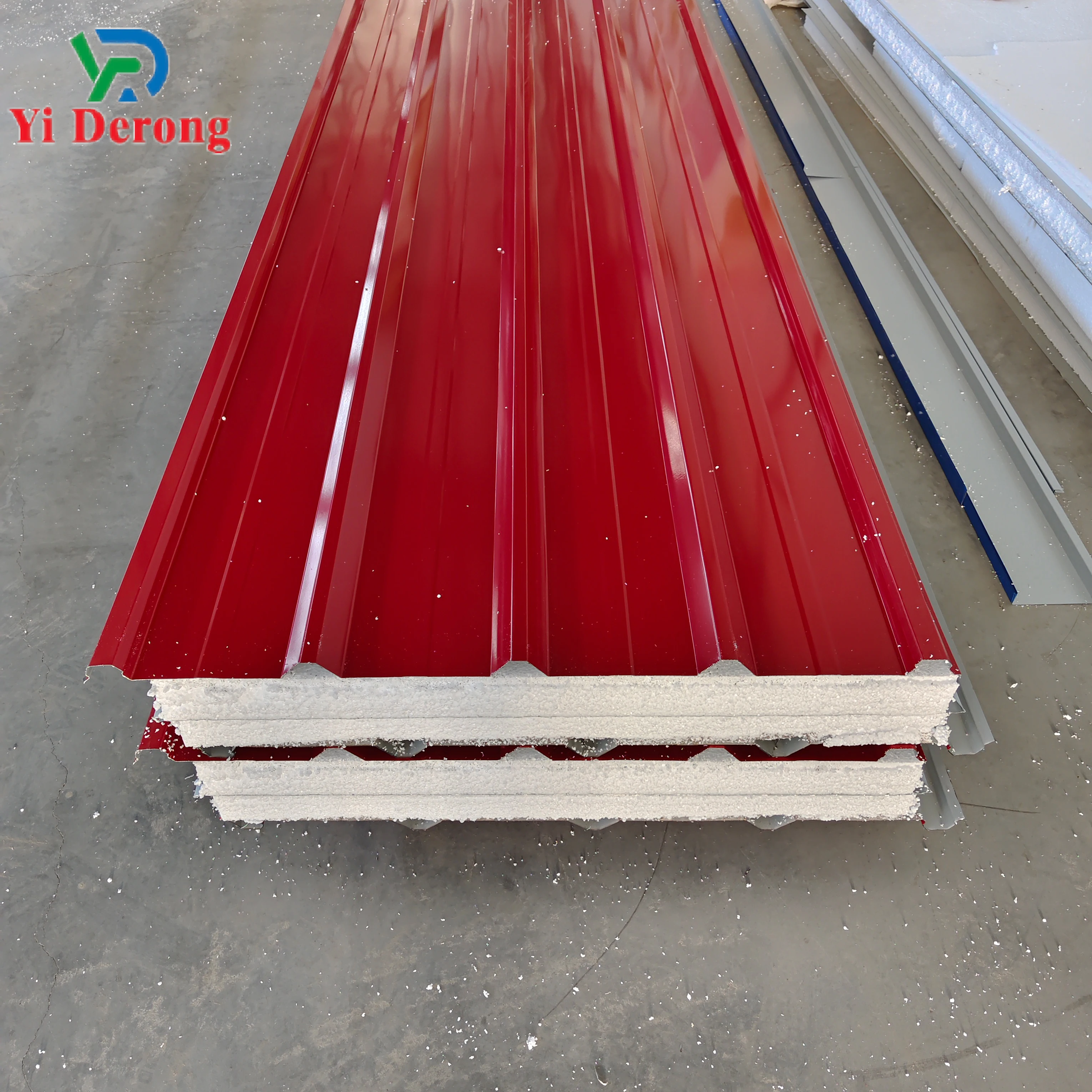 Easy to install sandwich EPS sandwich panel insulation external wall iron sheet tile 50mm top tile